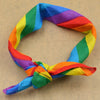 Square Scarf Cotton Rainbow Stripe Headband