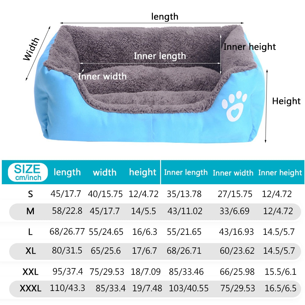 Pet Sofa Dog Bed Bottom Warm Cat Bed House Soft Fleece Plush Nest Basket Cushion For Small Medium Large Dogs S-3XL